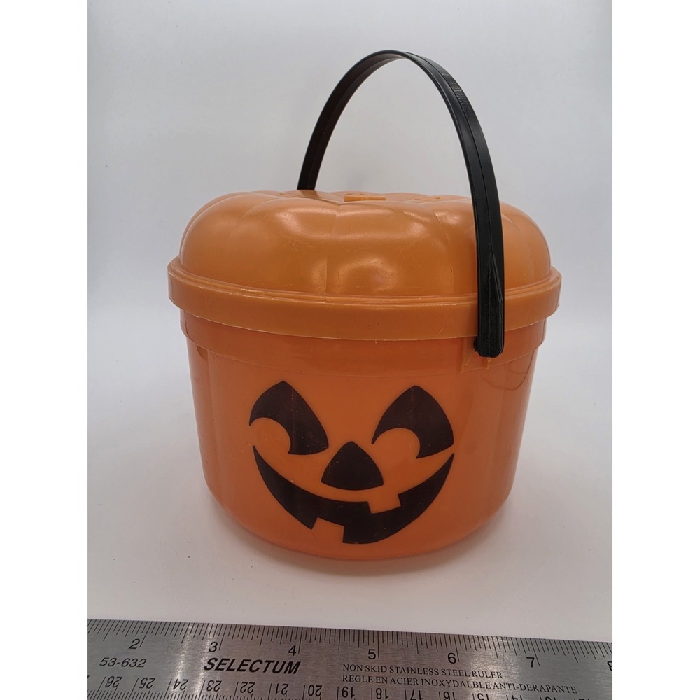 Vintage 1986 McDonalds McPunk'n Orange Pail Bucket Halloween Pumpkin Happy Meal